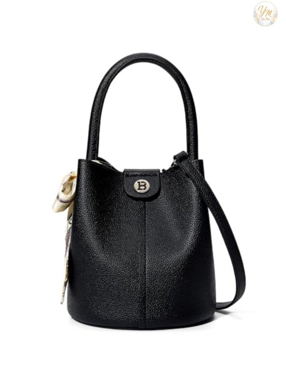 Vegan Leather Crossbody Bucket Bag Small Convertible Mini Purse